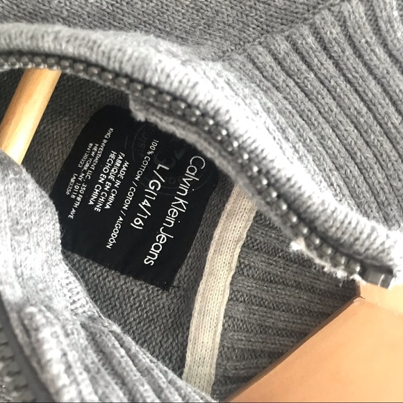 Grey Calvin Klein Quarter-zip - Picture 2 of 2